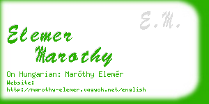 elemer marothy business card