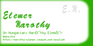 elemer marothy business card